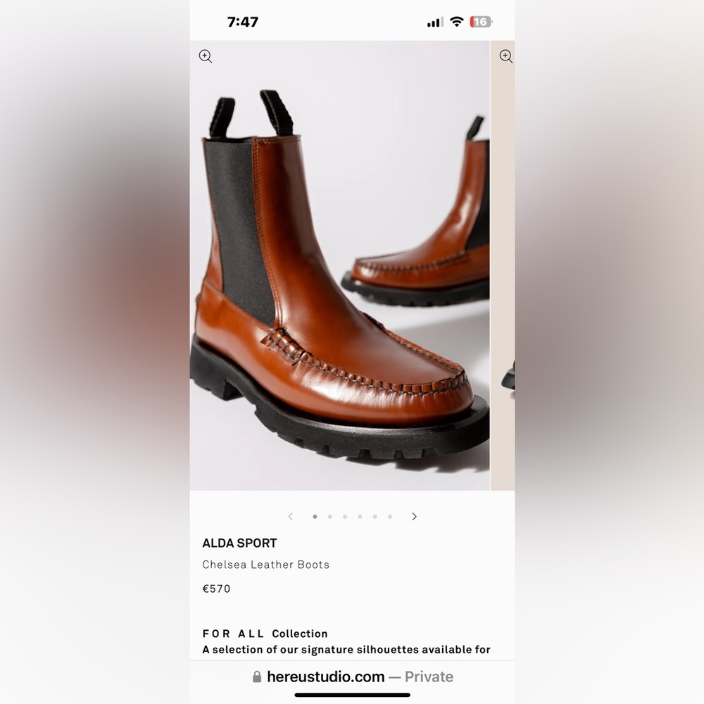 Size 40 Hureu high chelsea boots. Made in Spain. Excellent , as new condition.